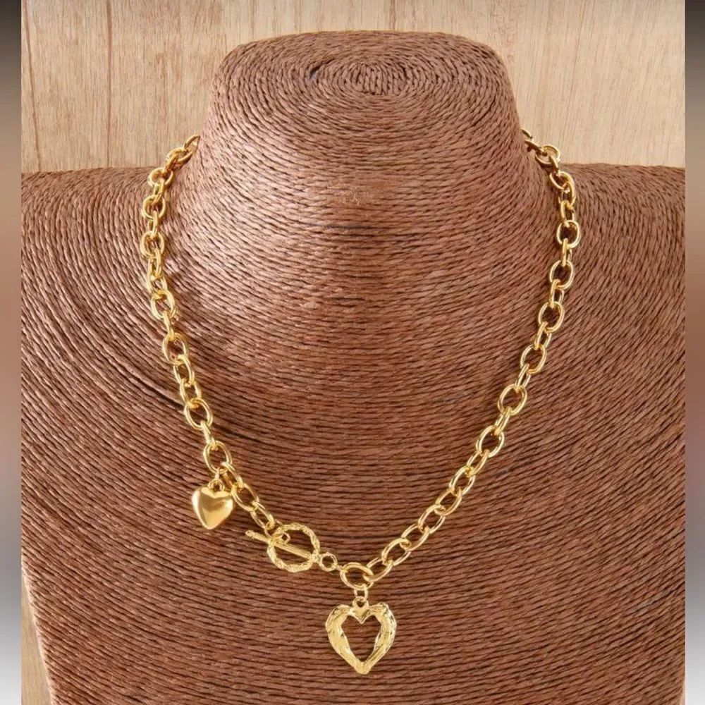 Gold Heart Charm Necklace A1530
